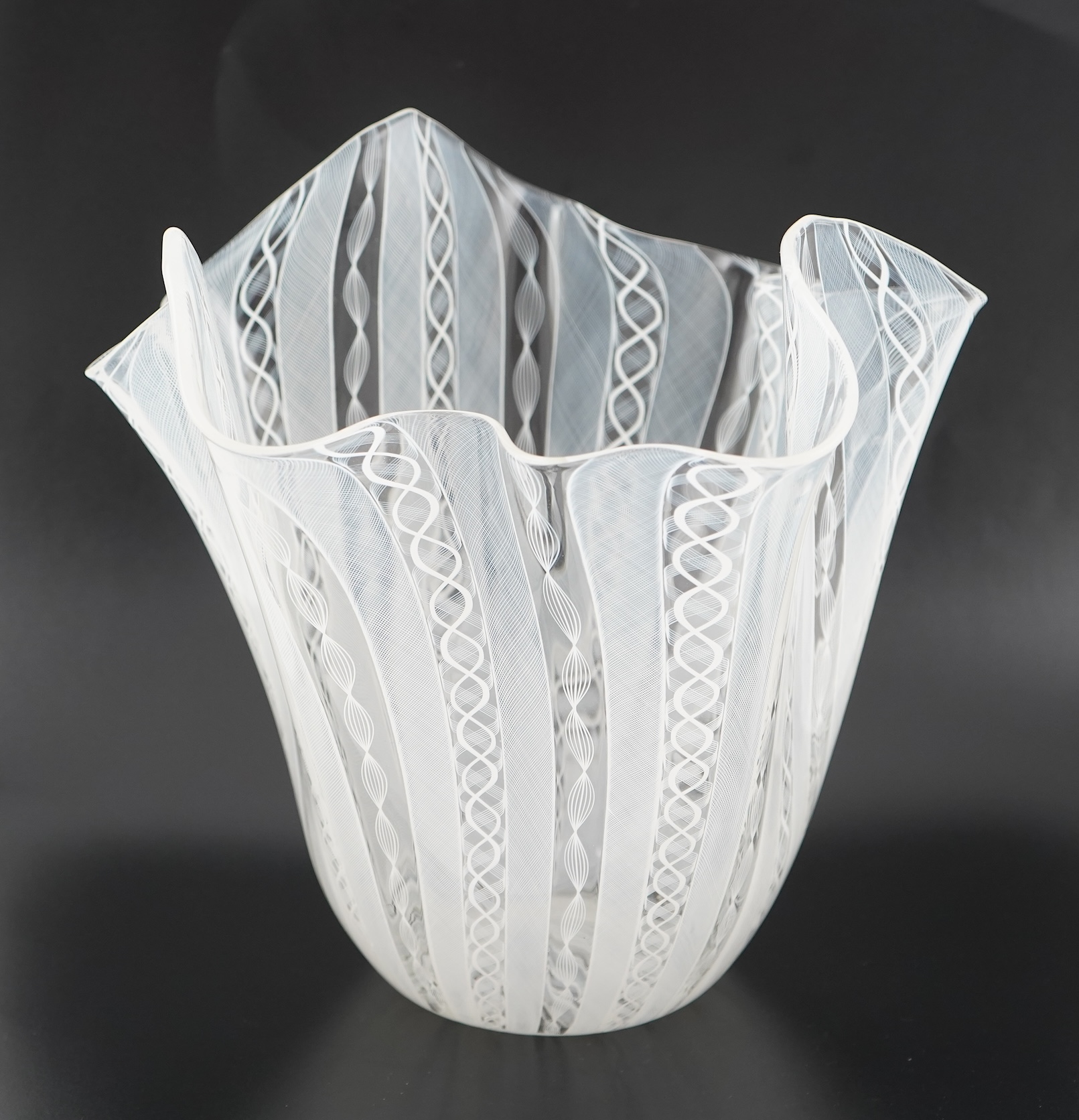 Fulvio Bianconi (Italian, 1915-1996) for Venini: A 'Fazzoletto' Murano glass handkerchief vase